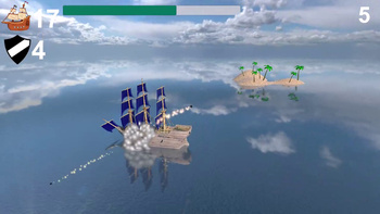 A naval battle. Middle Ages.