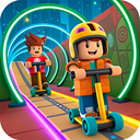 Sprunki and Obby: Scooter racing!