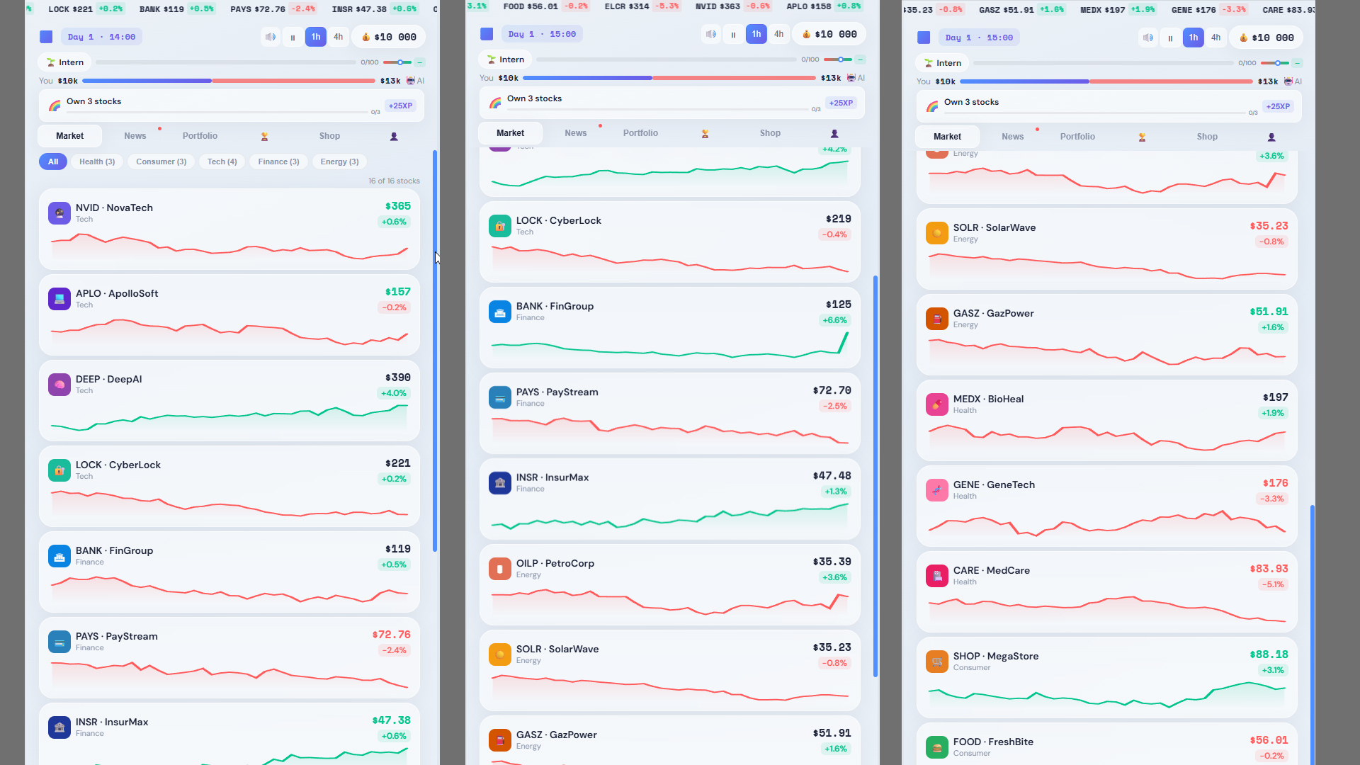 StockSlim - Stock Market Simulator -Become Million — screenshot 2