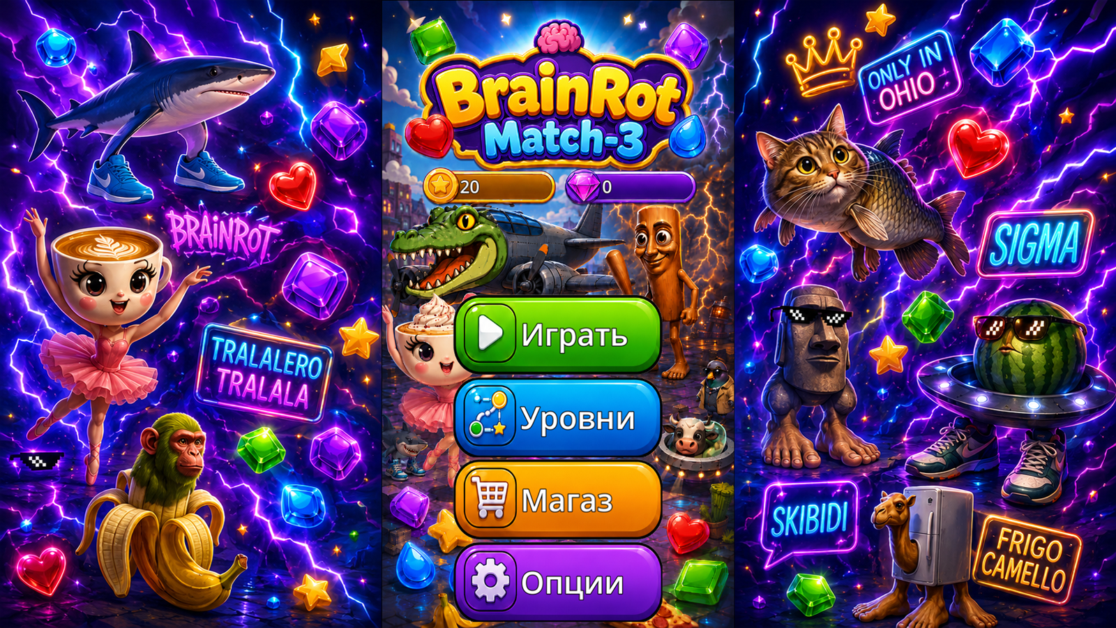 BrainRot Match-3 — screenshot 1