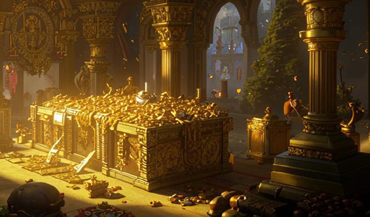 Treasures! Collect crystals.
