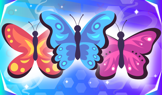 Merge the butterflies: Reach the biggest!