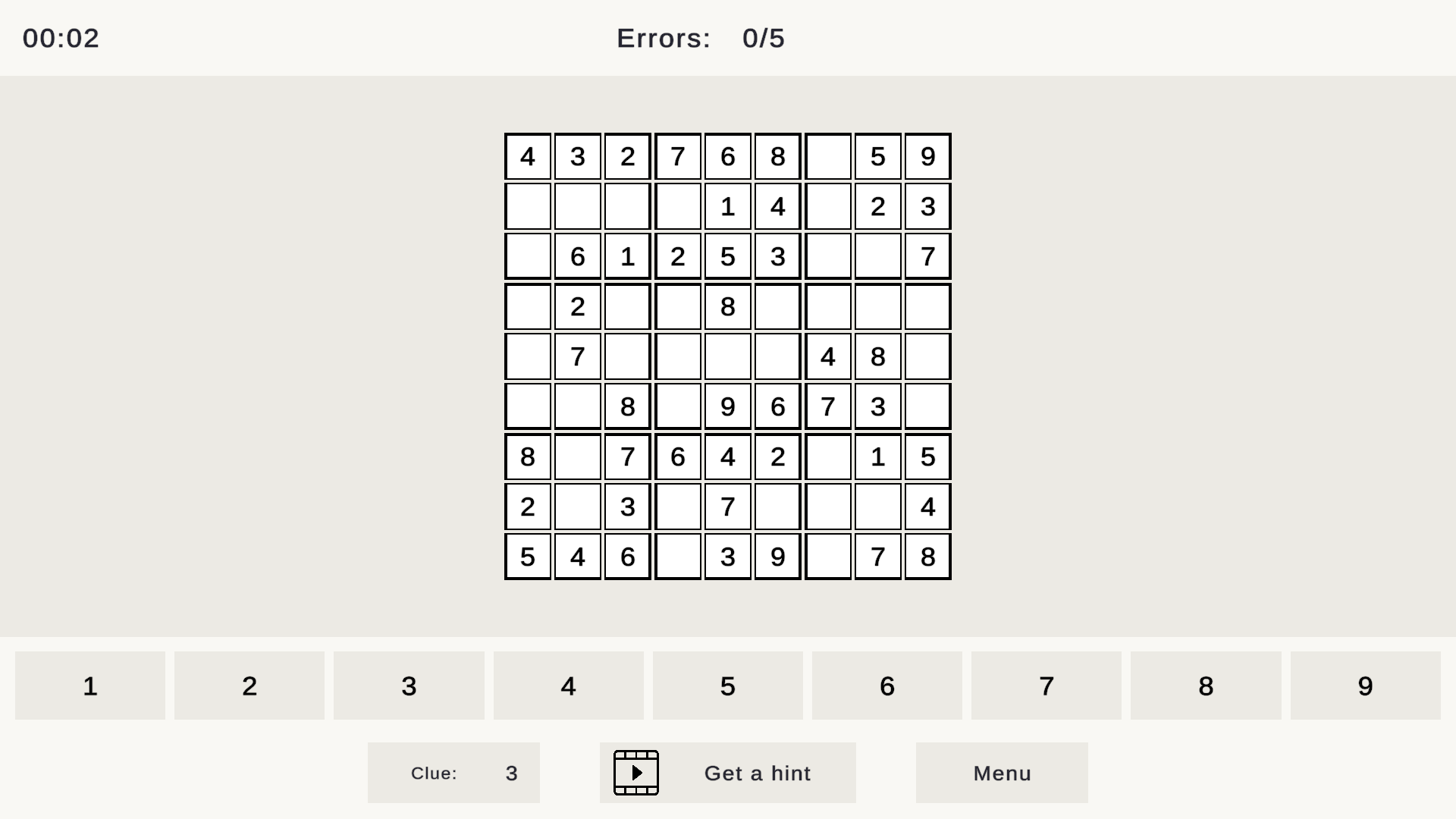 Sudoku - Row Nine screenshot 5
