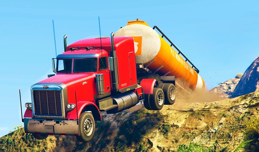 Truck. Dangerous road  loading=