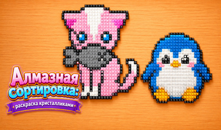 Алмазная сортировка: Раскраска кристалликами