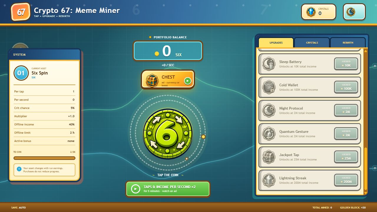 Crypto 67: Meme Miner — screenshot 3