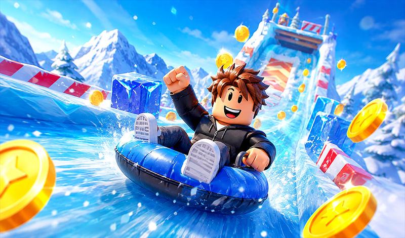 Obby: Ice Slide +1 Speed game cover