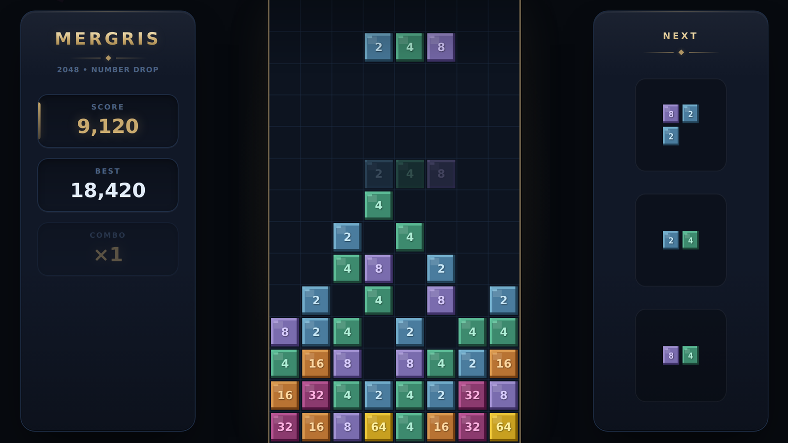 MERGRIS 2048 Number Drop — screenshot 2