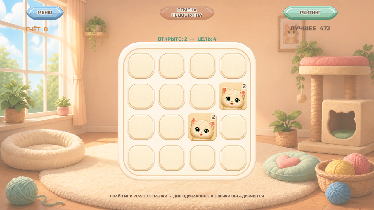 Котики 2048: Уютный дом — screenshot 5