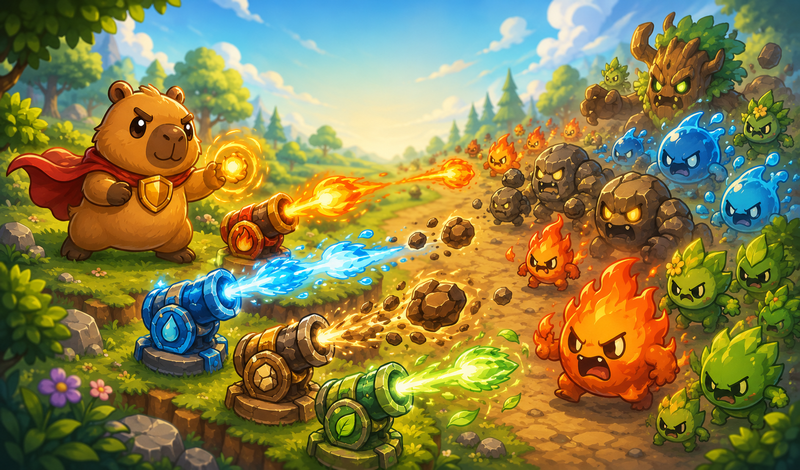 Magic Capybara: Monster Defense game cover
