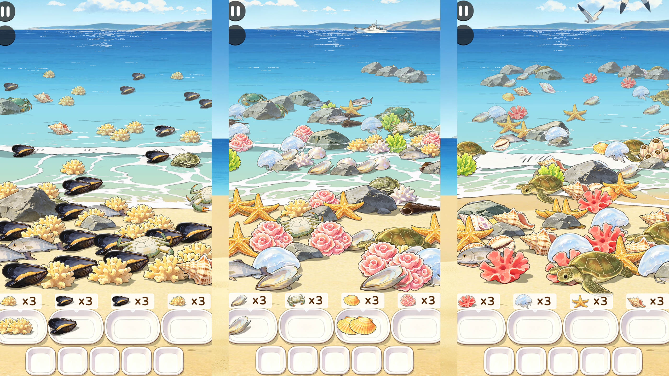 Seafood Match-3: Beach — screenshot 1