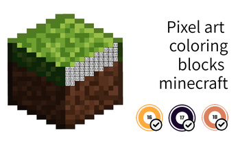 Pixel art coloring blocks minecraft