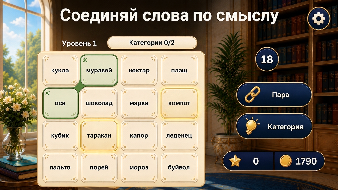 Слова: Найди связь — screenshot 1