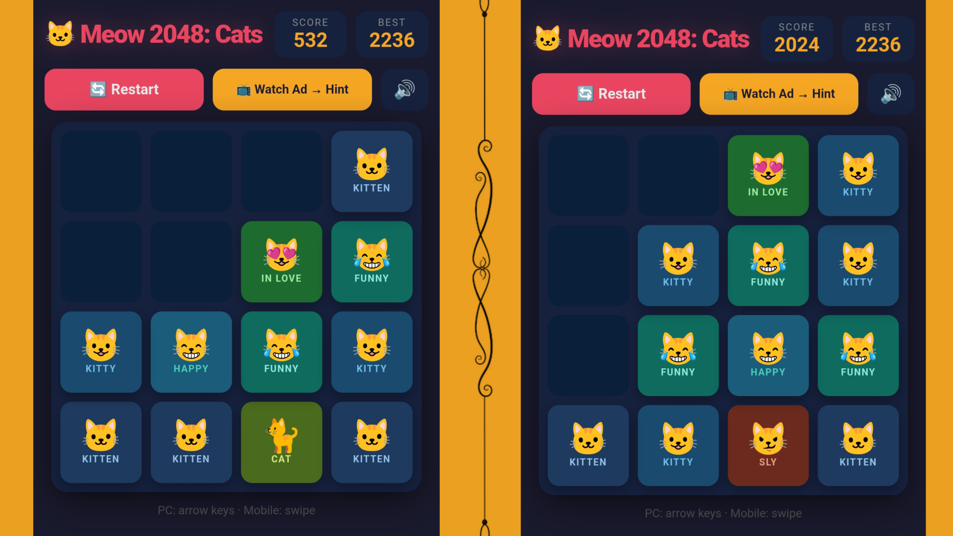 Meow 2048: Cats — screenshot 2