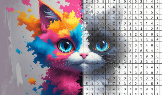 Раскраска по номерам: Цветной пиксель
