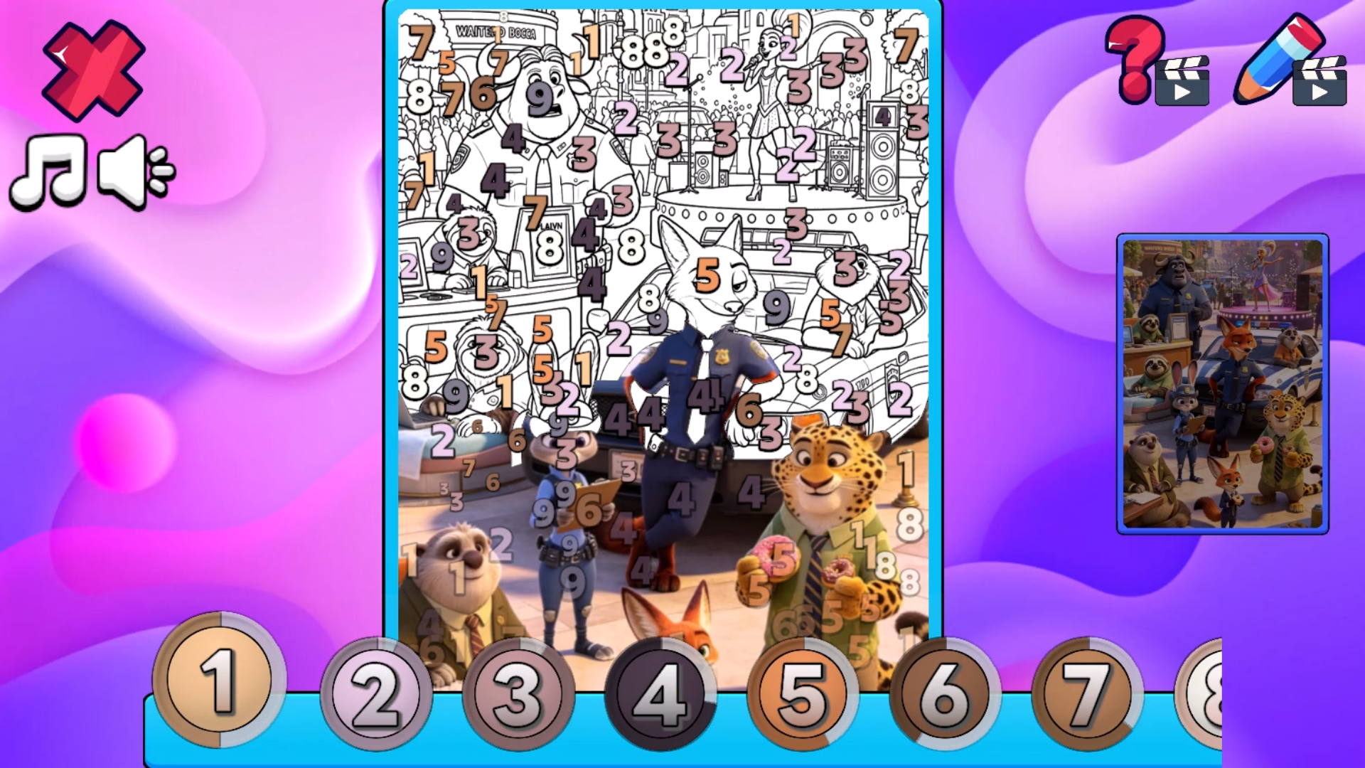 Зверополис: Раскраска по Цифрам — screenshot 8