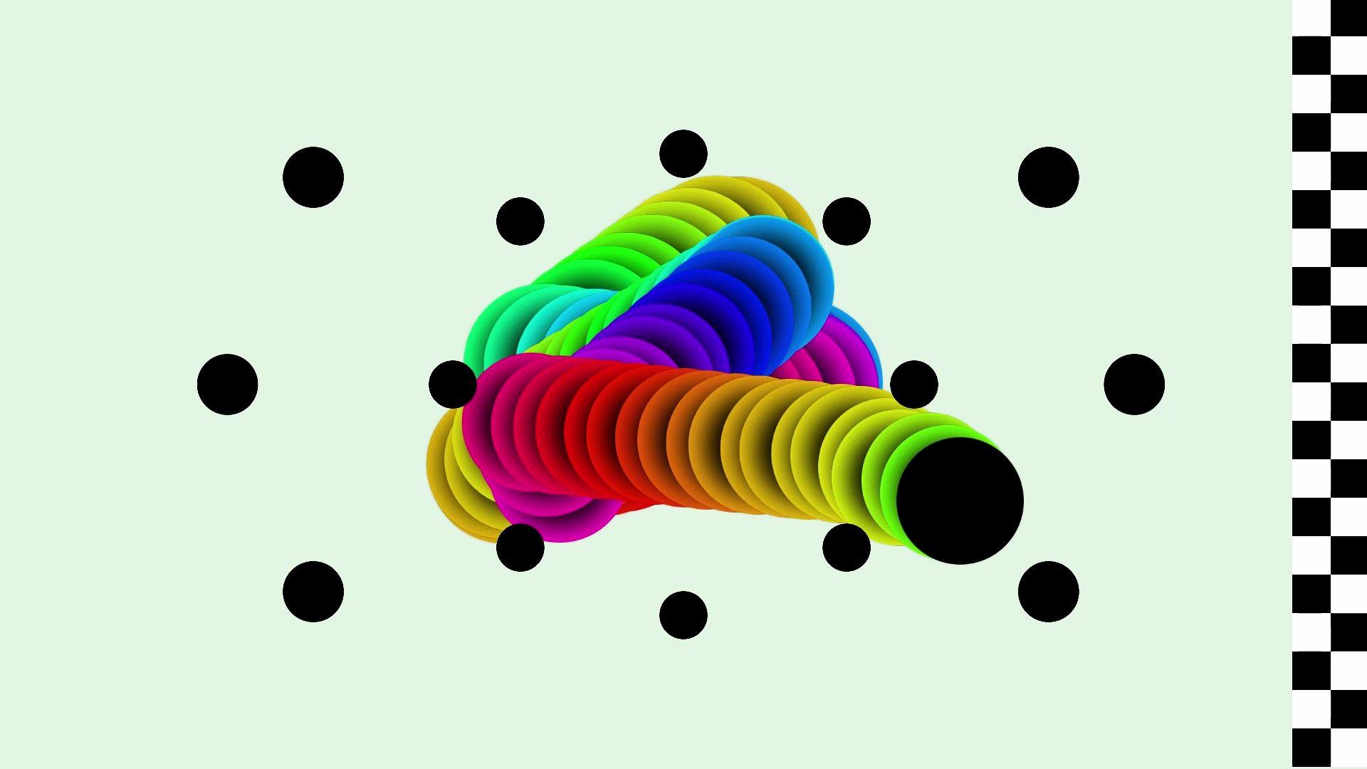Color trail behind a black ball. Relax screenshot