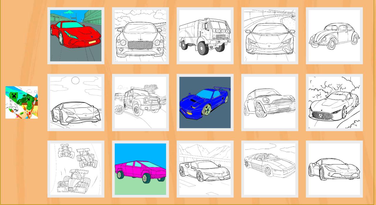 Coloring in the World of Cars screenshot