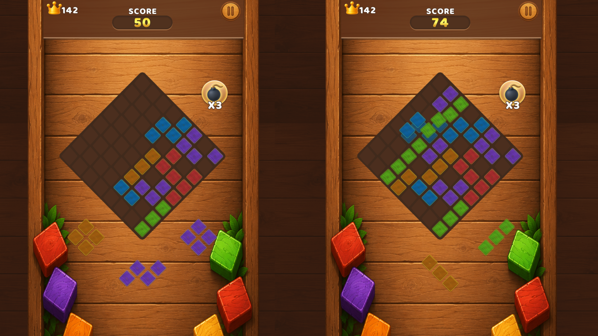 Wooden Block Cubes — screenshot 1
