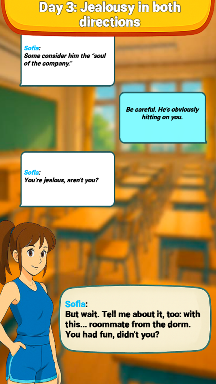 Sofia types a message. screenshot 8