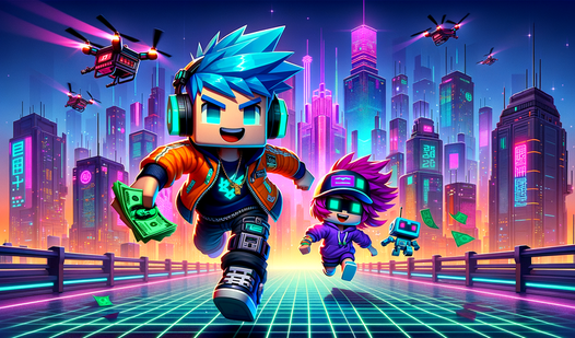 Построй Киберпанк город с Робби в Робукс