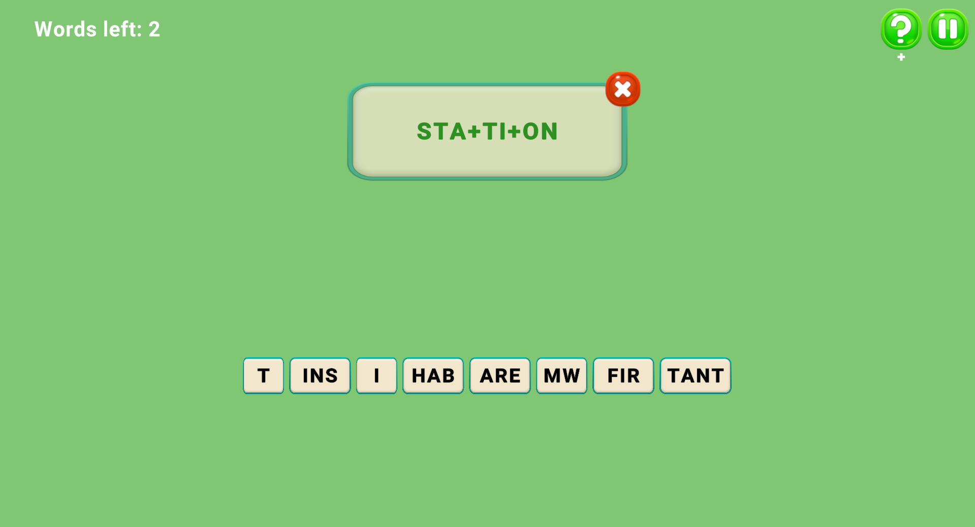 Word Pieces - Build Words from Fragments screenshot