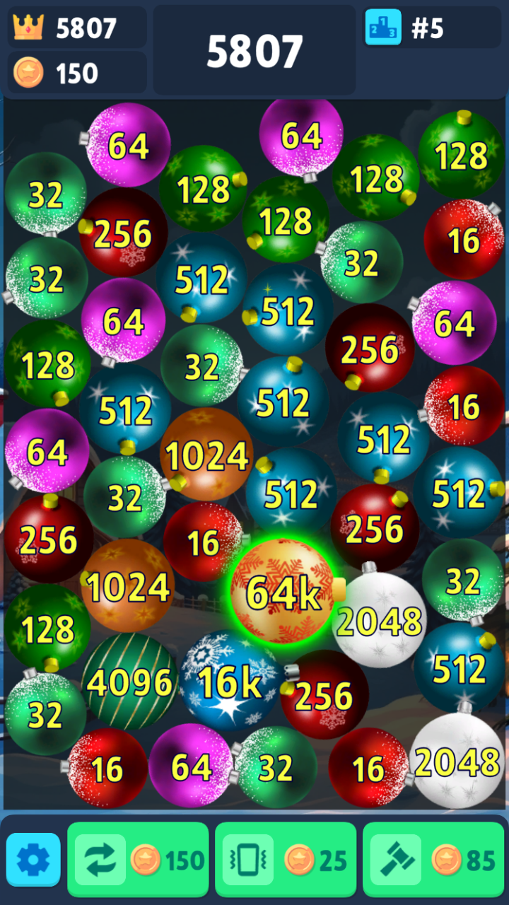 Christmas Bauble Merge 2048 screenshot 7