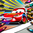 McQueen versus Jackson Storm, coloring