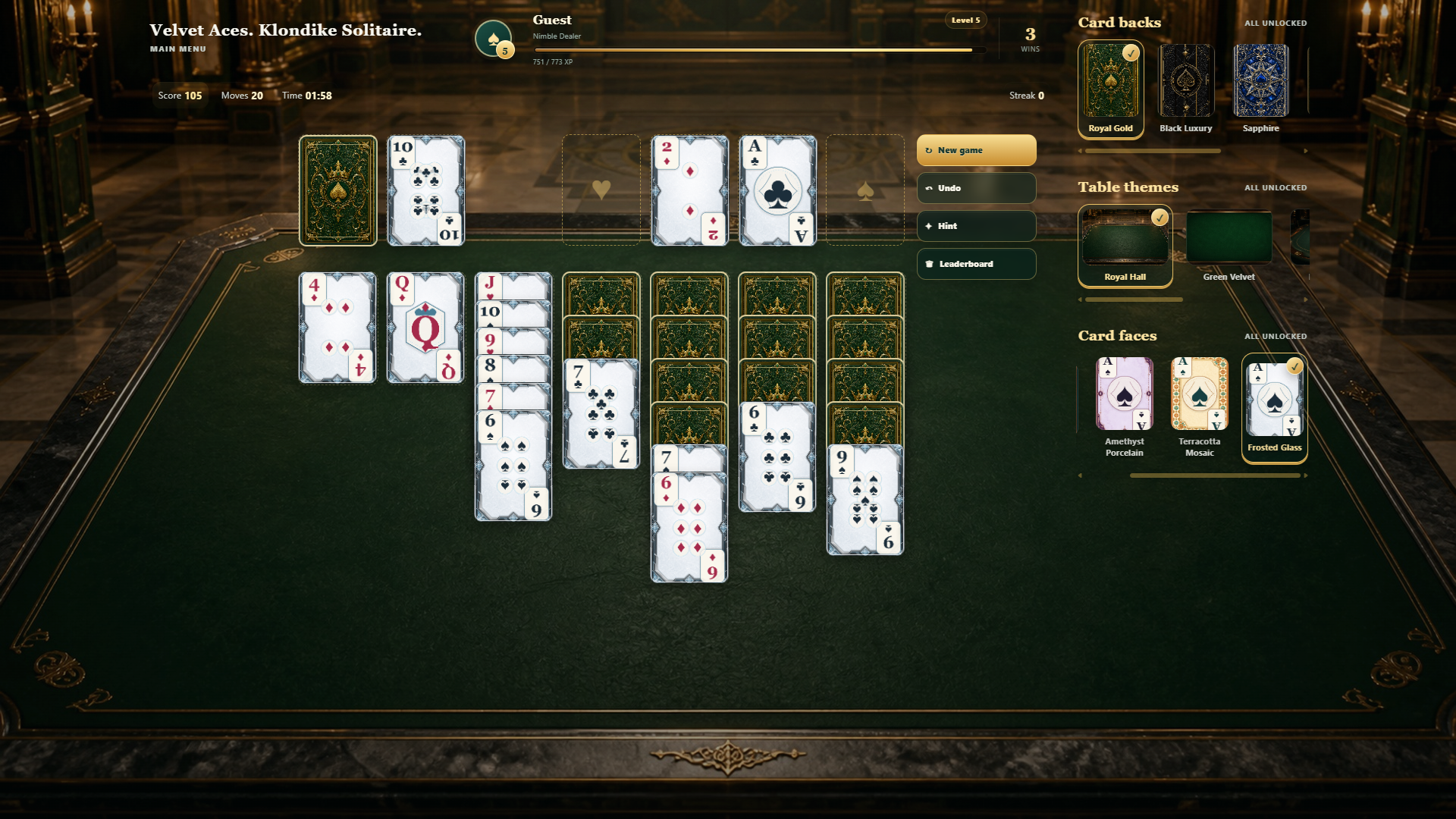 Velvet Aces. Klondike Solitaire. — screenshot 1