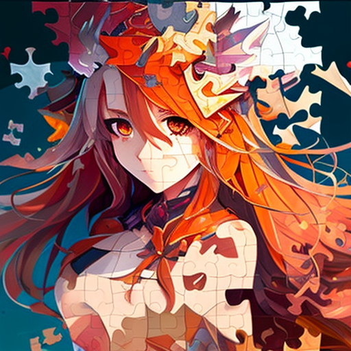 Girls, puzzles and anime icon