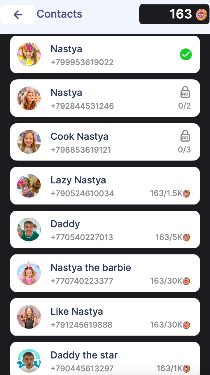 Nastya Calls: Chat-Prank, Like Stream, Video Call screenshot 6