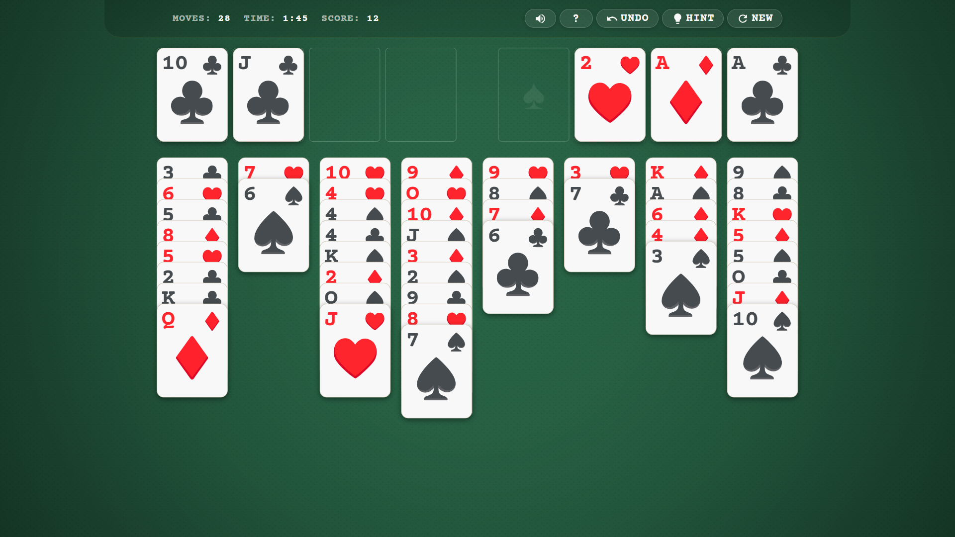 Relaxed FreeCell Solitaire screenshot