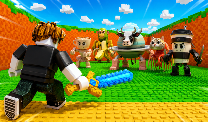 Obby: Sword Auras vs Brainrots game cover