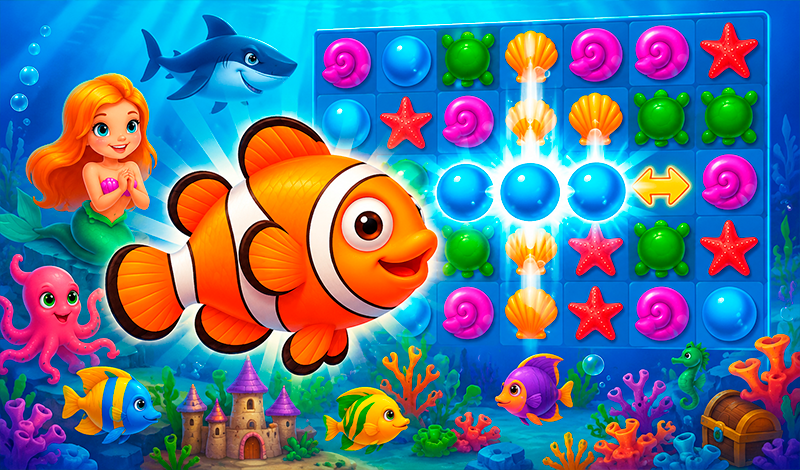 Aquarium: Match Three game cover