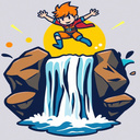 Jumping through the water