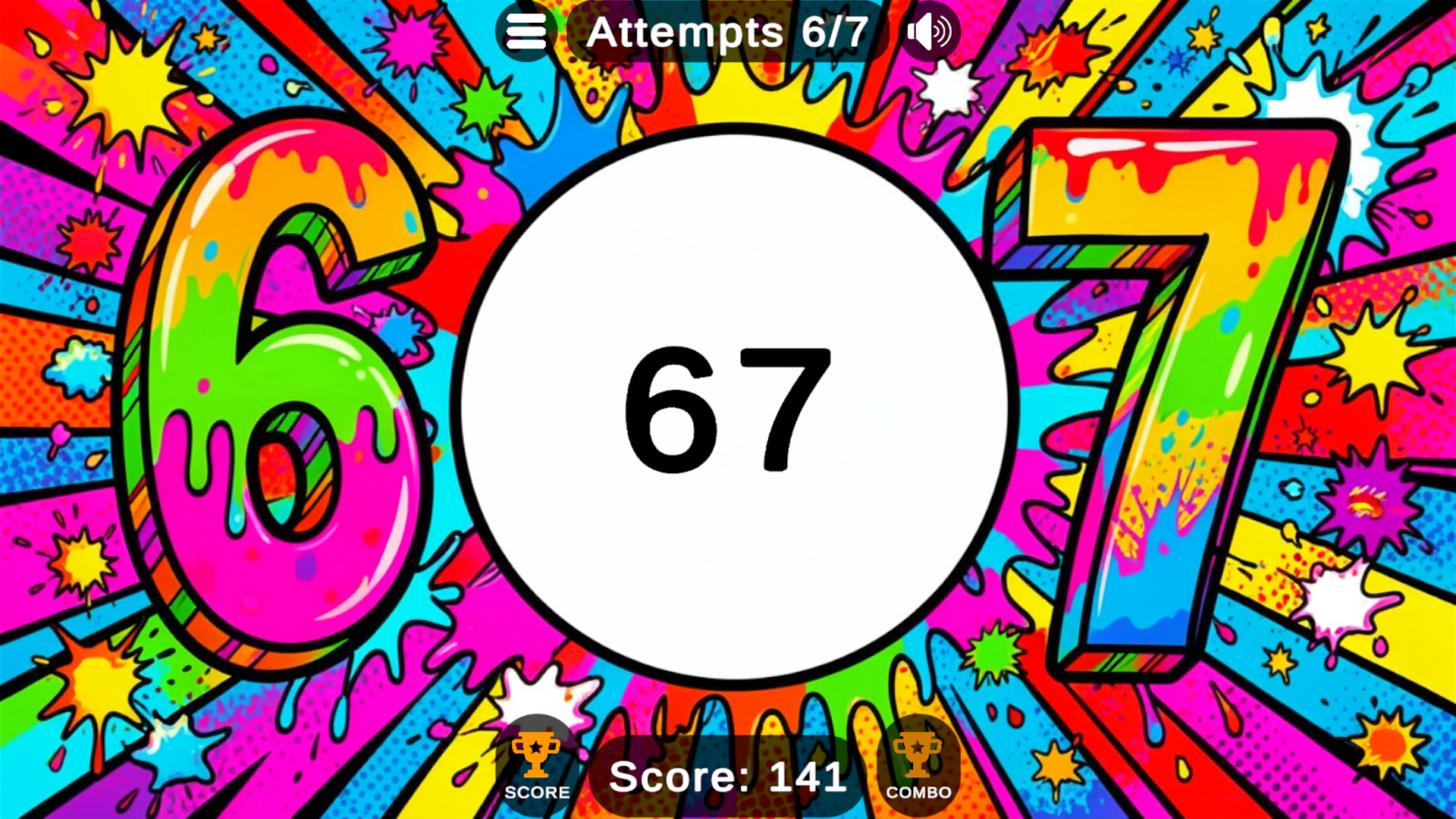 Catch the number 67! — screenshot 2