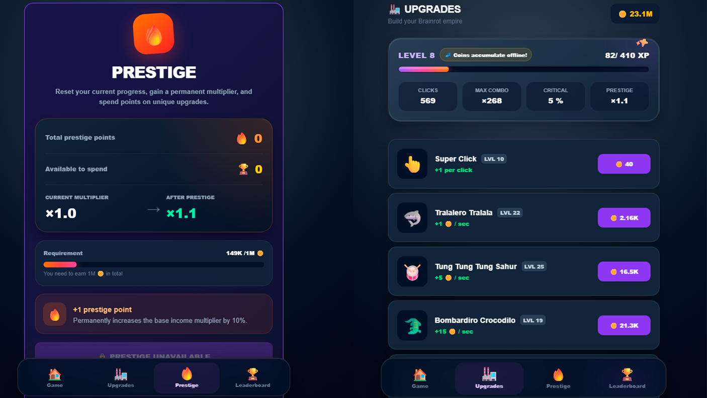 Brainrot clicker — screenshot 2