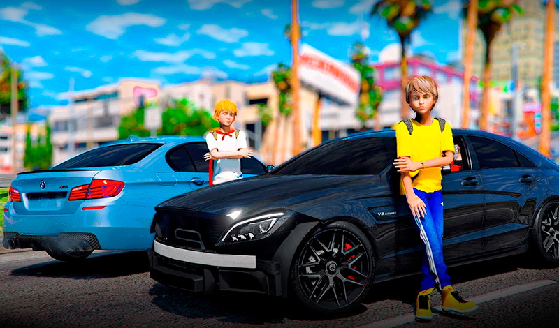 Two-Player Racing: BMW vs Mercedes Drift game cover