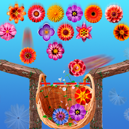 Соединяй цветы в лукошке 2048