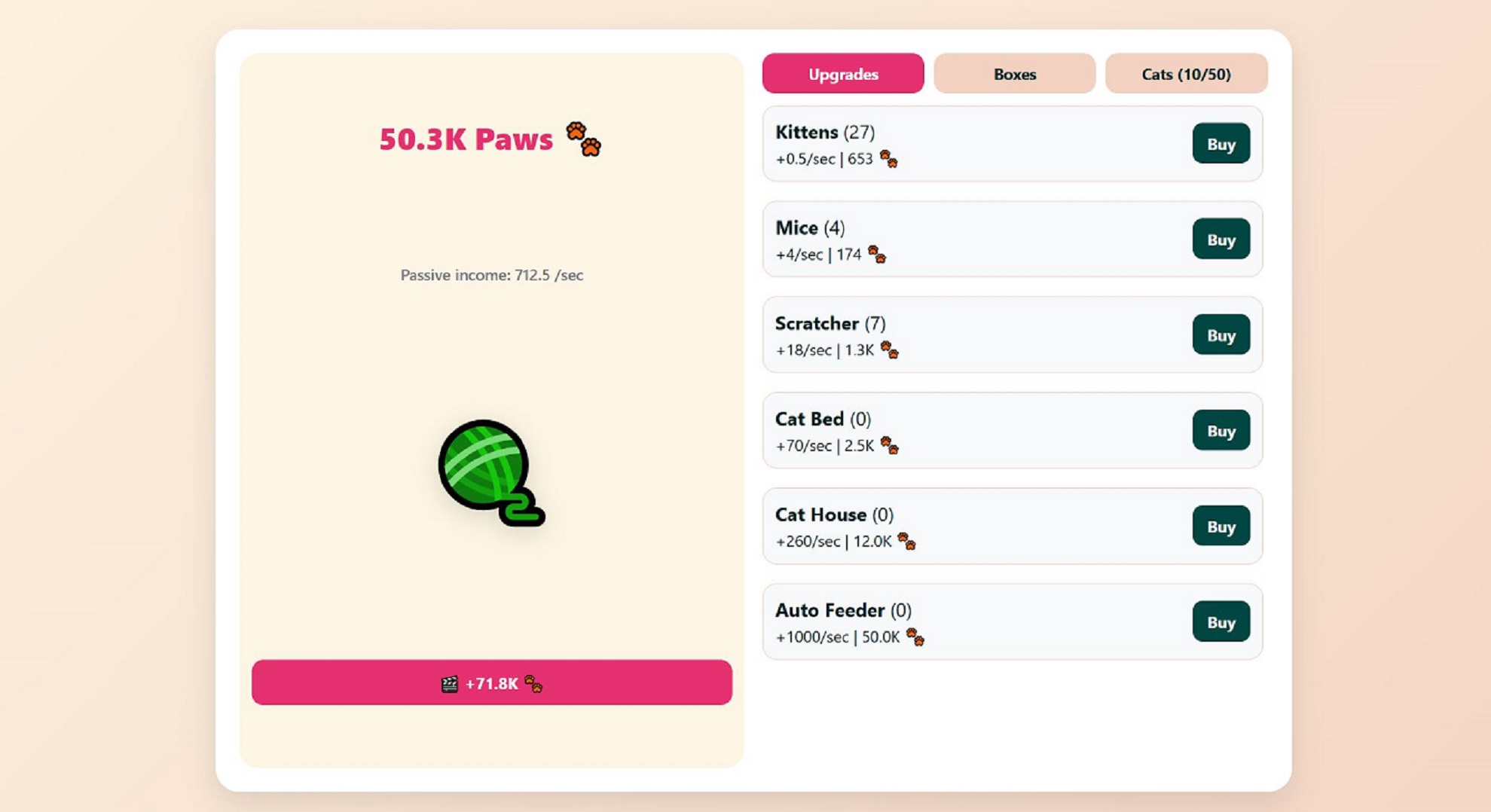 Кот Кликер: Собери Котиков screenshot