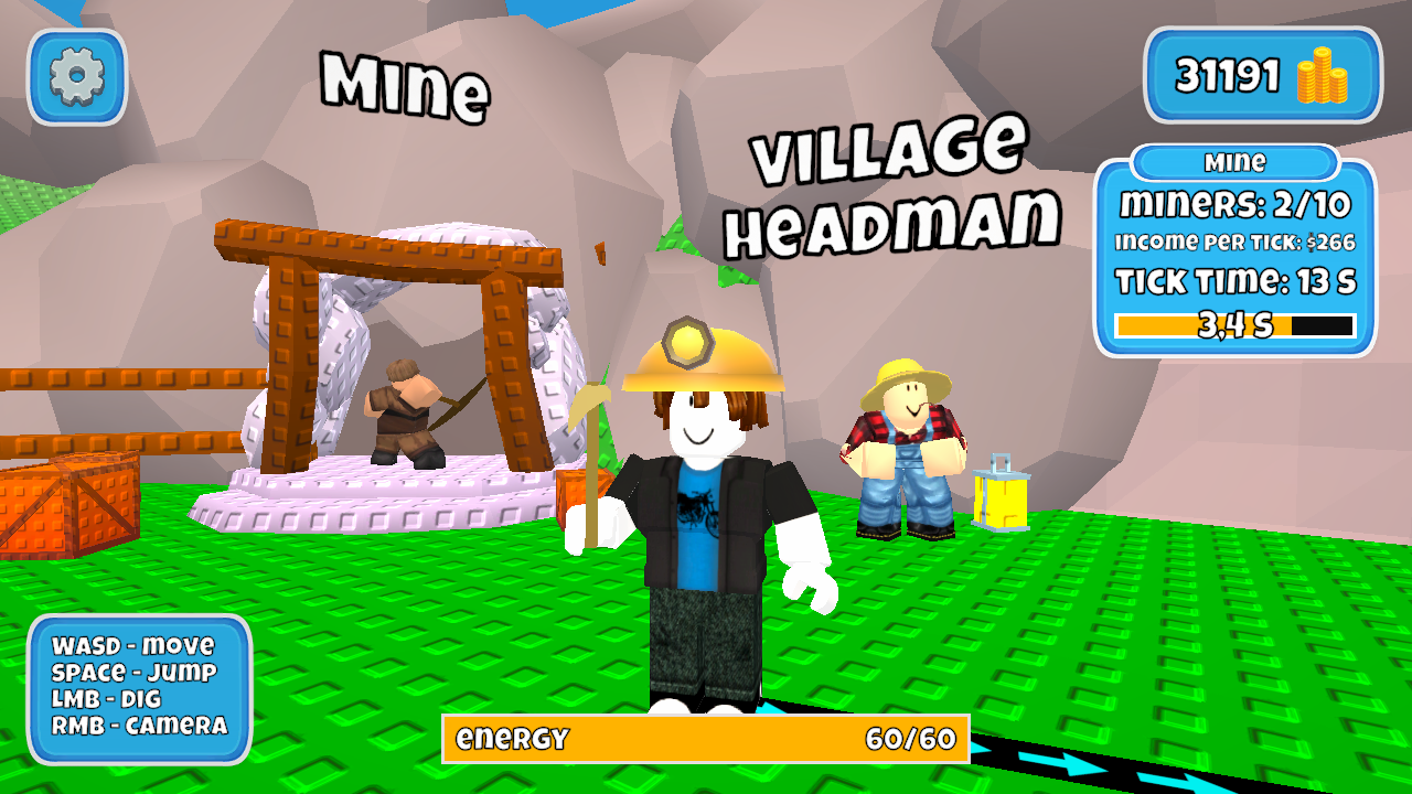 Dig in mine. Restore village. Automate gathering — screenshot 1