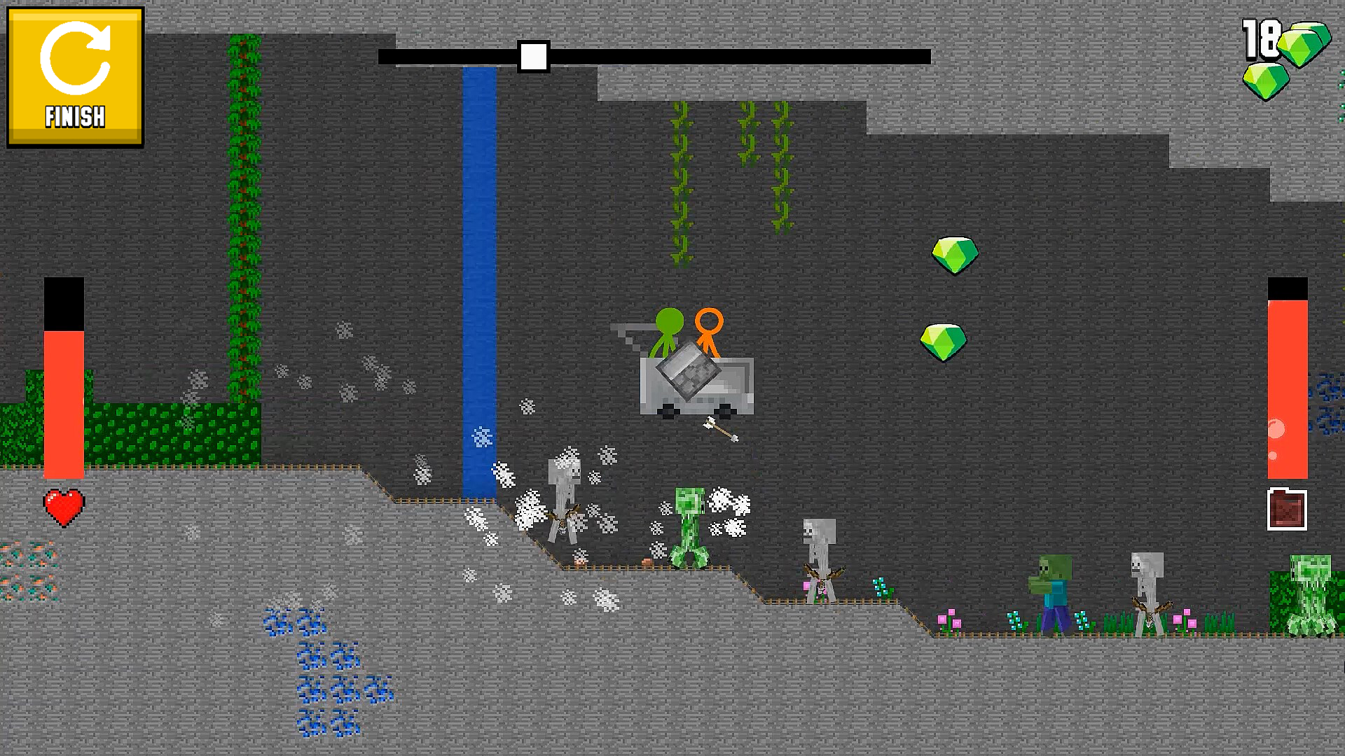 Stickman carts: roller coaster stick screenshot