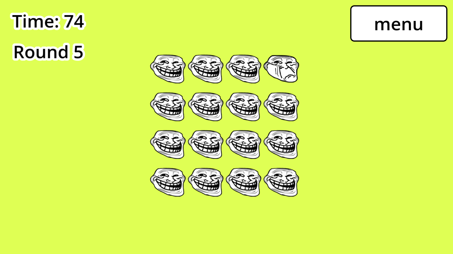 Find the sad trollface — screenshot 5