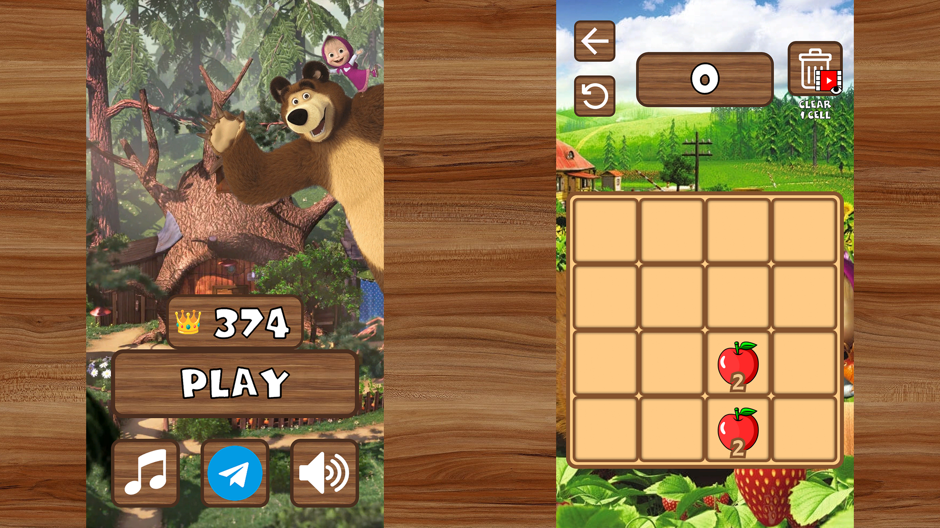 Help Masha harvest the crops: 2048 — screenshot 1