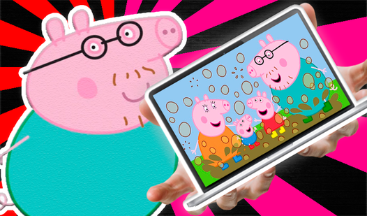 What's on Peppa Pig's Dad's laptop?