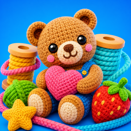 Yarn puzzle in 3D icon