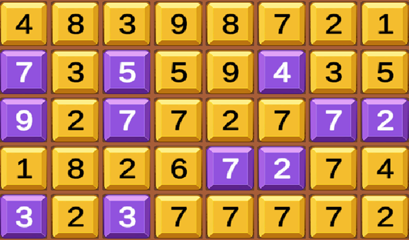 Numbers: matching combinations in a row game cover