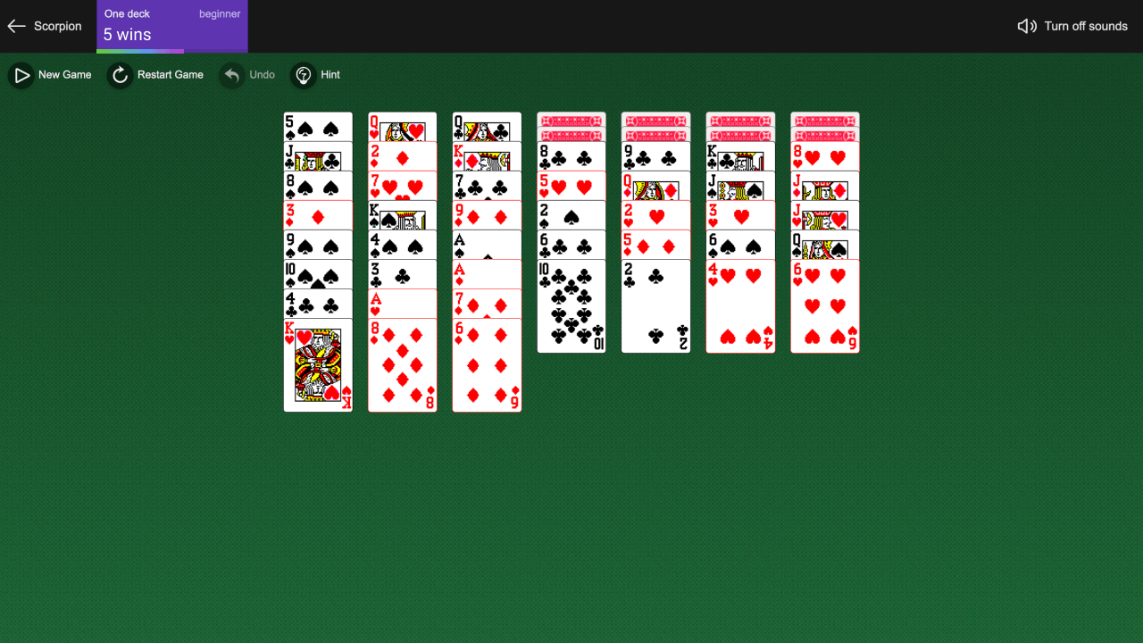 Scorpion Solitaire screenshot