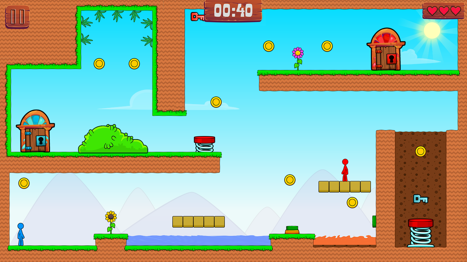 Red and Blue Stick: fire and water 2 screenshot