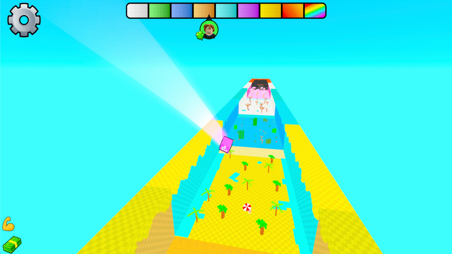 Second gameplay screenshot showing Kick a Lucky Block - Escape Waves!
